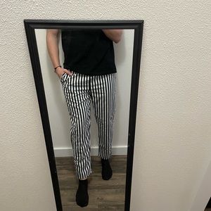 Black and white stripped pants